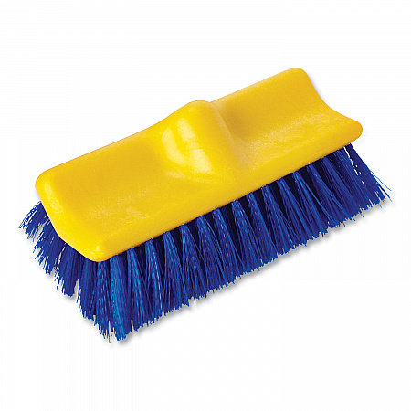 Bi-Level Deck Scrub Brush, Blue Polypropylene Bristles, 10