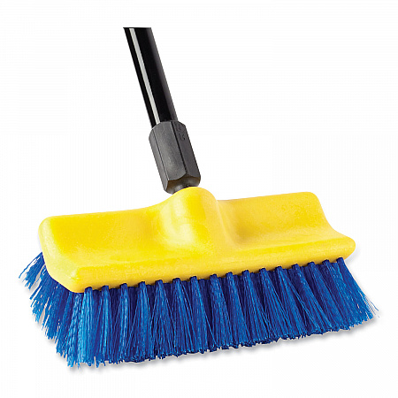 Bi-Level Deck Scrub Brush, Blue Polypropylene Bristles, 10