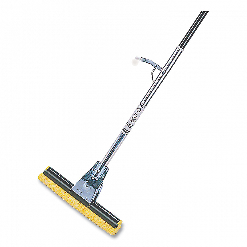 Steel Sponge Mop, 12" Yellow Cellulose Sponge Head, Bronze Steel Handle (6435BZE)