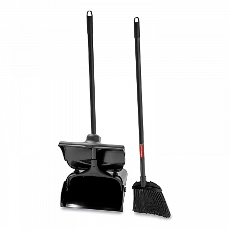 Lobby Pro Upright Dustpan, with Cover, 12.5 x 37, Plastic/Metal, Black (253200BLA)