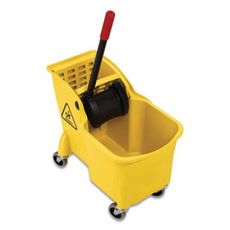 Rubbermaid Commercial Tandem 31qt Bucket/Wringer Combo, Yellow (738000YEL)