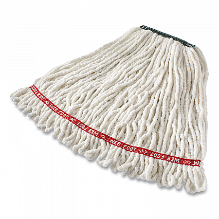 Web Foot Shrinkless Looped-End Wet Mop Head, Cotton/Synthetic, Medium, White (A21206WHI)