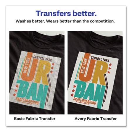 Avery Fabric Transfers, 8.5 x 11, White, 5/Pack (3279)
