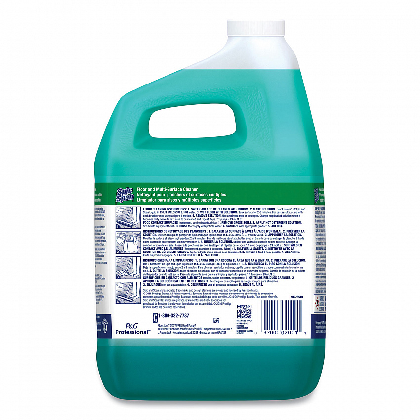 Liquid Floor Cleaner, Fresh Scent, 1 gal Bottle, 3/Carton (02001)