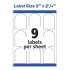 Avery Textured Arched Print-to-the-Edge Labels, Laser Printers, 3 x 2.25, White, 9/Sheet, 10 Sheets/Pack (22809)
