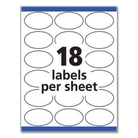 Avery Oval Print-to-the-Edge Labels, 1.5 x 2.5, White, 18/Sheet, 15 Sheets/Pack (6583)