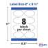 Avery Oval Print-to-the-Edge Labels, 2 x 3.33, White, 8/Sheet, 10 Sheets/Pack (22829)
