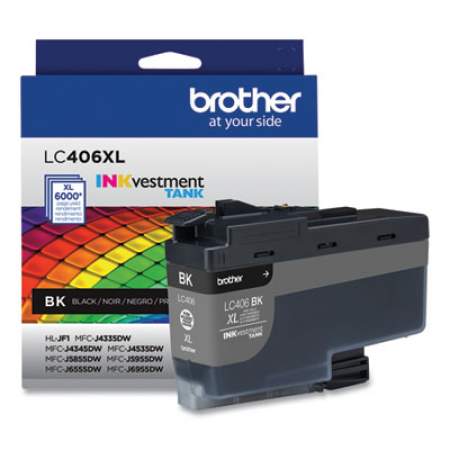Brother LC406XLBKS INKvestment High-Yield Ink, 6.000 Page-Yield, Black