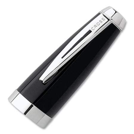 Cross Aventura Fountain Pen, Medium 1 mm, Black Ink, Black/Chrome (AT0156S1MS)