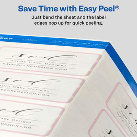Avery Print-to-the-Edge Labels with Sure Feed and Easy Peel, 2 x 3, Glossy Clear, 80/Pack (22822)