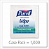 Premoistened Sanitizing Hand Wipes, Individually Wrapped, 5 x 7, Unscented, White, 1,000/Carton (90211M)