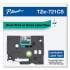 Brother P-Touch TZe Laminated Removable Label Tapes, 0.35" x 26.2 ft, Black on Green (TZE721CS)
