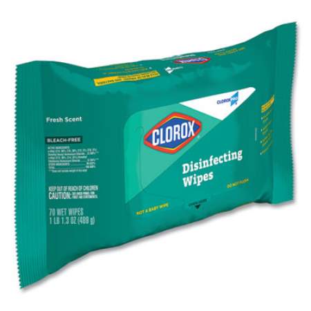 Clorox Disinfecting Wipes, On The Go Pack, Fresh Scent, 7.25 x 7, 70/Pack, 9 Packs/Carton (60034W)