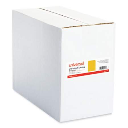 Universal Catalog Envelope, #13 1/2, Square Flap, Gummed Closure, 10 x 13, Brown Kraft, 250/Box (44105)