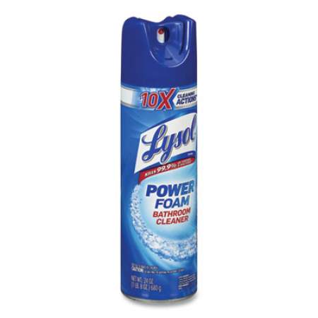 LYSOL Power Foam Bathroom Cleaner, 24 oz Aerosol Spray, 12/Carton (02569CT)