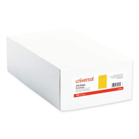 Universal Kraft Clasp Envelope, #75, Square Flap, Clasp/Gummed Closure, 7.5 x 10.5, Brown Kraft, 100/Box (35262)