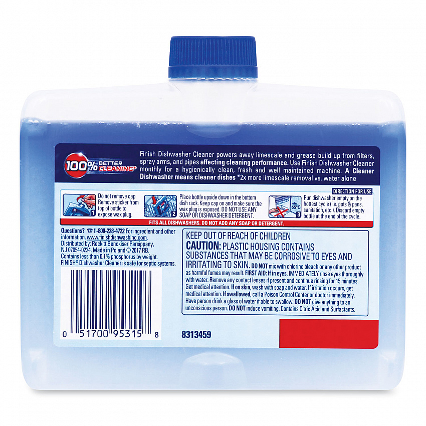 Dishwasher Cleaner, Fresh Scent, 8.45 oz Bottle, 6/Carton (95315)