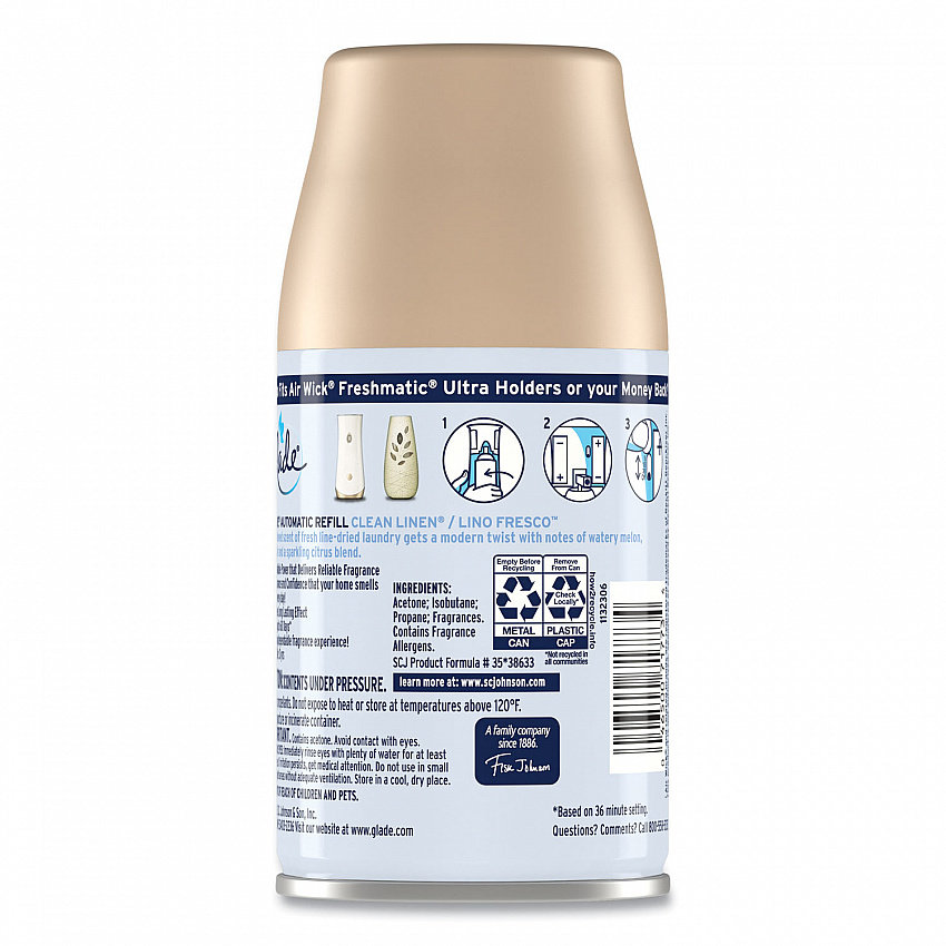 Automatic Air Freshener, Clean Linen, 6.2 oz Spray Can (375364EA)