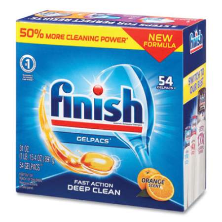 FINISH Dish Detergent Gelpacs, Orange Scent, 54/Box (81181)