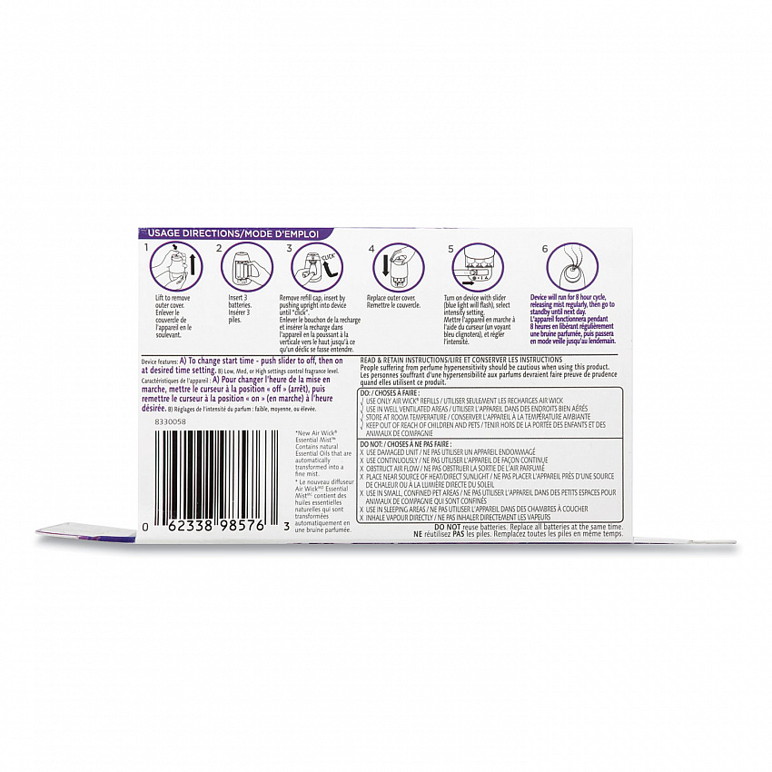 Essential Mist Starter Kit, Lavender and Almond Blossom, 0.67 oz Bottle, 4/Carton (98576)