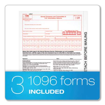 TOPS 1099-INT Tax Forms, Five-Part Carbonless, 5.5 x 8, 2/Page, 24 Forms (22983)