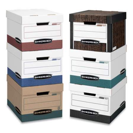 Bankers Box R-KIVE Heavy-Duty Storage Boxes, Letter/Legal Files, 12.75" x 16.5" x 10.38", Woodgrain, 4/Carton (0072506)