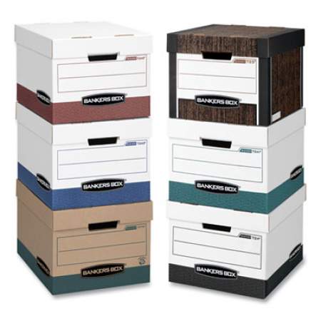 Bankers Box R-KIVE Heavy-Duty Storage Boxes, Letter/Legal Files, 12.75" x 16.5" x 10.38", White/Green, 12/Carton (07241)