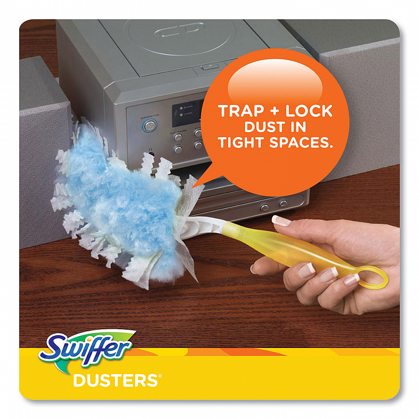 Dusters Refill, Dust Lock Fiber, Unscented, Light Blue, 10/Box (21459BX)