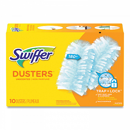 Dusters Refill, Dust Lock Fiber, Unscented, Light Blue, 10/Box, 4 Box/Carton (21459CT)