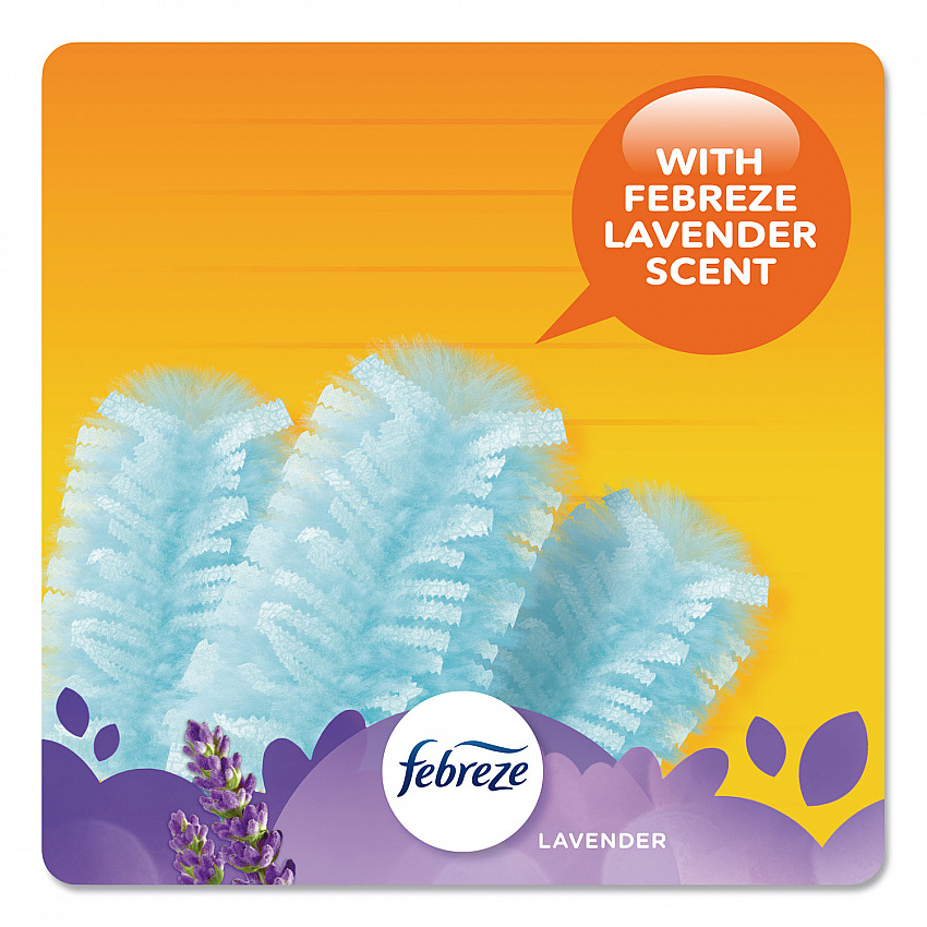 Dusters Refill, DustLock Fiber, Lavender Vanilla Scent, Light Blue, 10/Box, 4 Boxes/Carton (21461CT)