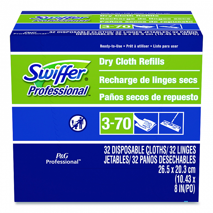 Dry Refill Cloths, 10.63" x 8", White, 32/Box (33407BX)