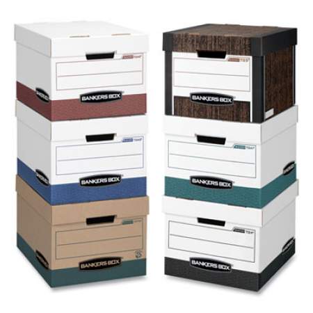Bankers Box R-KIVE Heavy-Duty Storage Boxes, Letter/Legal Files, 12.75" x 16.5" x 10.38", Woodgrain, 12/Carton (00725)