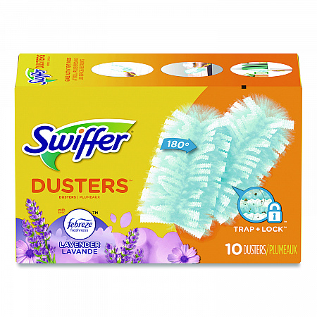 Dusters Refill, DustLock Fiber, Lavender Vanilla Scent, Light Blue, 10/Box, 4 Boxes/Carton (21461CT)