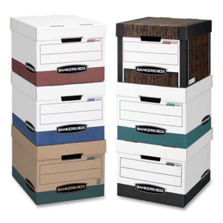 Bankers Box R-KIVE Heavy-Duty Storage Boxes, Letter/Legal Files, 12.75" x 16.5" x 10.38", Kraft/Green, 12/Carton (12775)