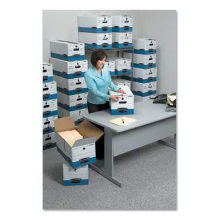 Bankers Box LIBERTY Plus Heavy-Duty Strength Storage Boxes, Legal Files, 15.25" x 24.13" x 10.75", White/Blue, 12/Carton (12112)