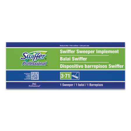Swiffer Sweeper Mop, 10 x 4.8 White Cloth Head, 46" Green/Silver Aluminum/Plastic Handle (09060EA)