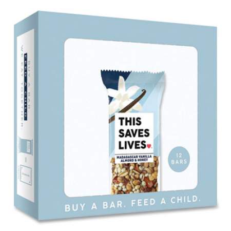 THIS BAR SAVES LIVES Snackbars, Madagascar Vanilla and Almond and Honey, 1.4 oz, 12/Box, 6 Box/Carton (00444CT)