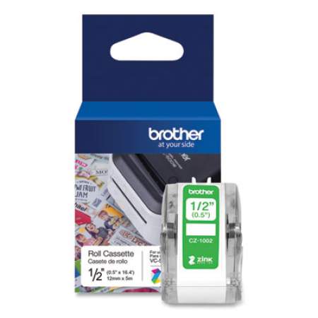 Brother CZ Roll Cassette, 0.5" x 16.4 ft, White (CZ1002)