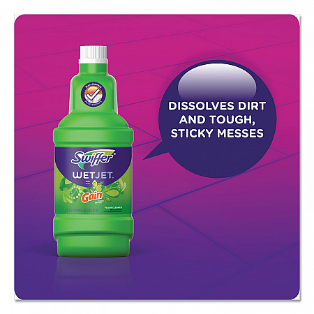 WetJet System Cleaning-Solution Refill, Gain Scent, 1.25 L Bottle, 4/Carton (77809)
