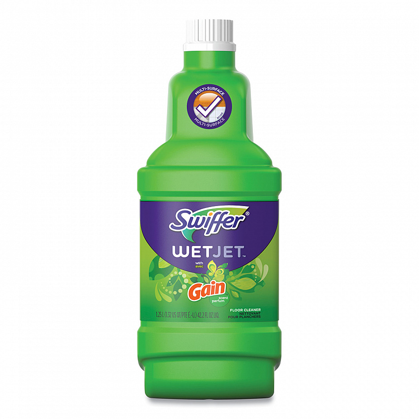 WetJet System Cleaning-Solution Refill, Gain Scent, 1.25 L Bottle, 4/Carton (77809)