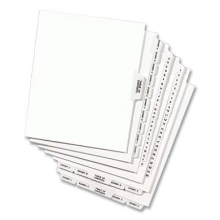 Preprinted Legal Exhibit Side Tab Index Dividers, Avery Style, 10-Tab, 82, 11 x 8.5, White, 25/Pack, (1082) (01082)