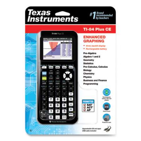 Texas Instruments TI-84 Plus CE Programmable Color Graphing Calculator, Black