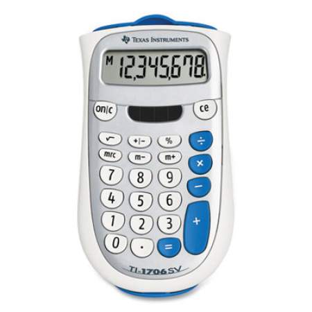 Texas Instruments TI-1706SV Handheld Pocket Calculator, 8-Digit LCD