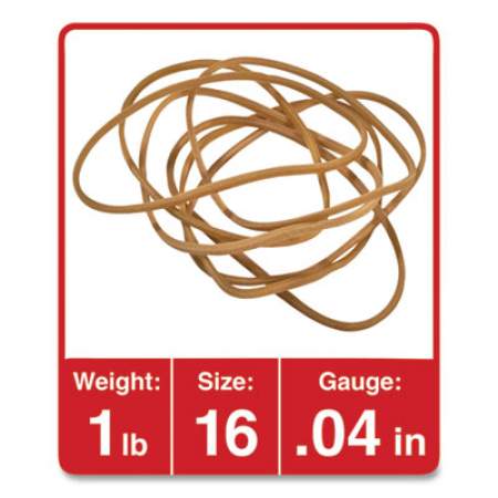 Universal Rubber Bands, Size 16, 0.04" Gauge, Beige, 1 lb Box, 1,900/Pack (00116)