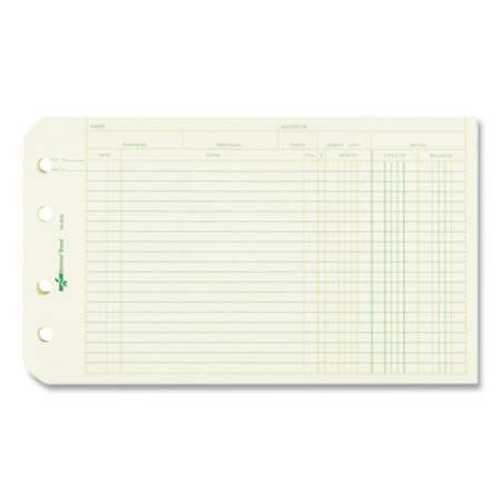 National Four-Ring Binder Refill Sheets, 5 x 8.5, Green, 100/Pack (14055)