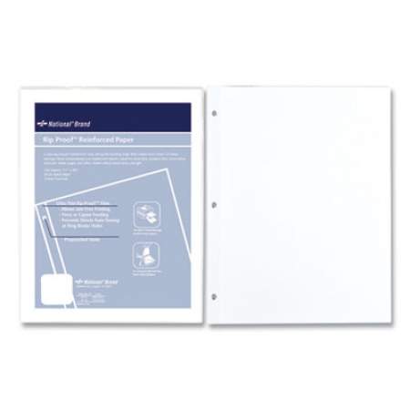 National Rip Proof Reinforced Filler Paper, 3-Hole, 8.5 x 11, Unruled, 100/Pack (20121)