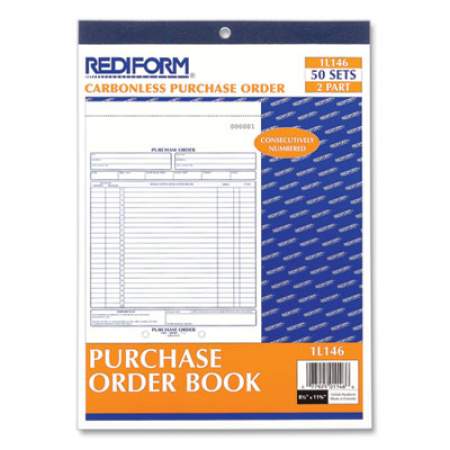 Rediform Purchase Order Book, Two-Part Carbonless, 8.5 x 11, 1/Page, 50 Forms (1L146)