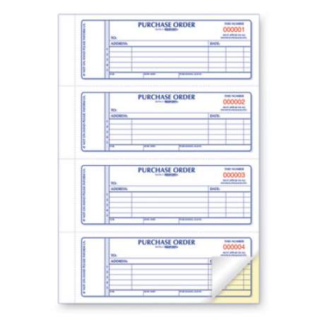 Rediform Purchase Order Book, Two-Part Carbonless, 7 x 2.75, 4/Page, 400 Forms (1L176)