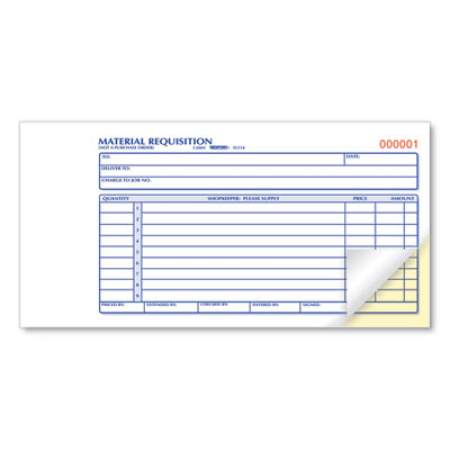 Rediform Material Requisition Book, Two-Part Carbonless, 7.88 x 4.25, 1/Page, 50 Forms (1L114)