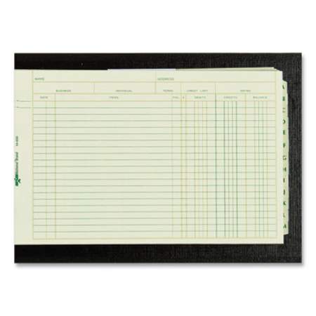 National Four-Ring Ledger Binder Kit with A-Z Index, Black Cover, 8.5 x 5 Debit-Credit-Balance Sheets, 100 Sheets/Book (63453)